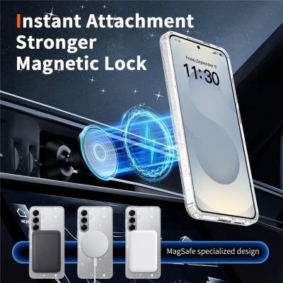 Transparent MagSafe-skal till Samsung Galaxy S26 Plus kompatibelt med magnetiska tillbehör