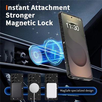 Transparent svart MagSafe-skal till Samsung Galaxy S26 Ultra kompatibelt med magnetiska tillbehör