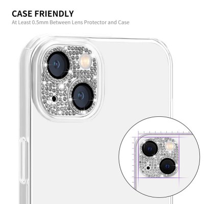Köp Hat Prince Glitter Kameraskydd Aluminium iPhone 15/iPhone 15 Plus Blå Online