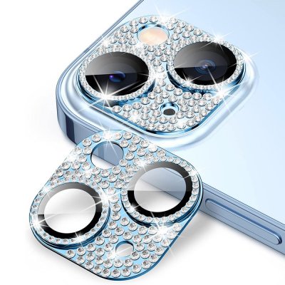 Köp Hat Prince Glitter Kameraskydd Aluminium iPhone 15/iPhone 15 Plus Blå Online