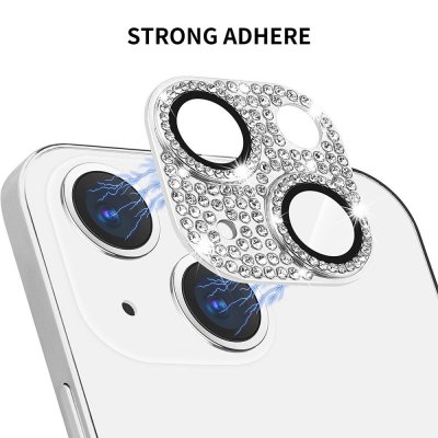 Köp Hat Prince Glitter Kameraskydd Aluminium iPhone 15/iPhone 15 Plus Multifärg Online