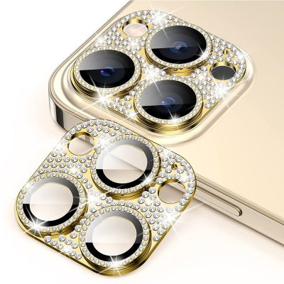 Köp Hat Prince Glitter Kameraskydd Aluminium iPhone 15 Pro/iPhone 15 Pro Max Guld Online