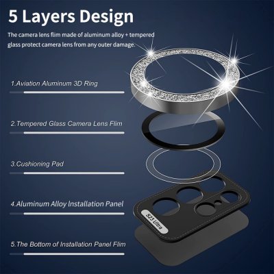 Köp Hat Prince Glitter Linsskydd Samsung Galaxy S24 Svart Online