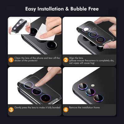 Linsskydd Härdat Glas Samsung Galaxy S24 FE Svart