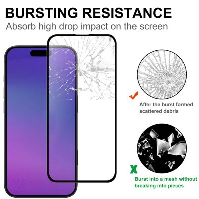 Härdat glas skärmskydd för iPhone 17 Pro Max svart – reptåligt och stötsäkert