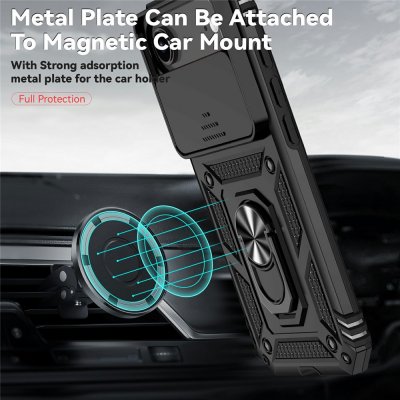 Hybridskal för iPhone 17 Air med magnetisk ring och starkt skydd