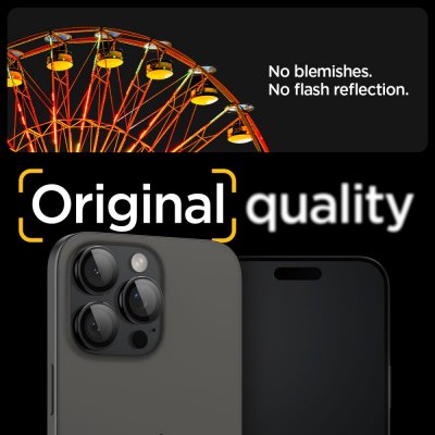 Spigen EZ Fit linsskydd i originalkvalitet för iPhone 17 Pro Max – svart färg