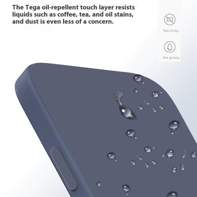 Närbild på blått TPU-skal för iPhone 17 Pro Max, reptålig och stötdämpande yta