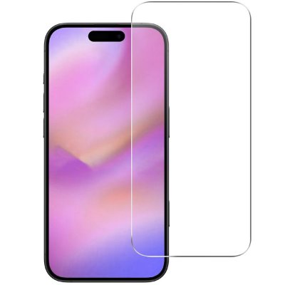 iPhone 17 Pro Max skärmskydd härdat glas 0.3mm monterat på telefon