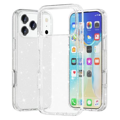 iPhone 17 Pro skal med transparent glitterdesign i skimrande finish