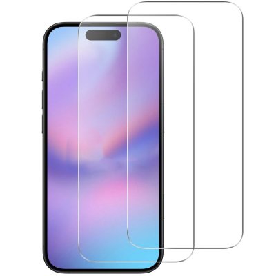 iPhone 17 Pro med 0.2mm härdat glas skärmskydd – 2-pack