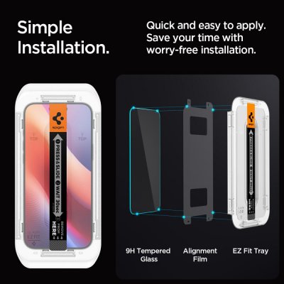 Installationsguide för Spigen iPhone 17 Privacy GLAS.tR EZ Fit 2-pack