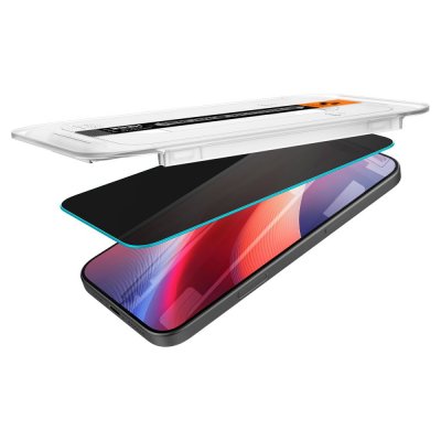 Spigen Privacy GLAS.tR EZ Fit skärmskydd 2-pack till iPhone 16 Pro