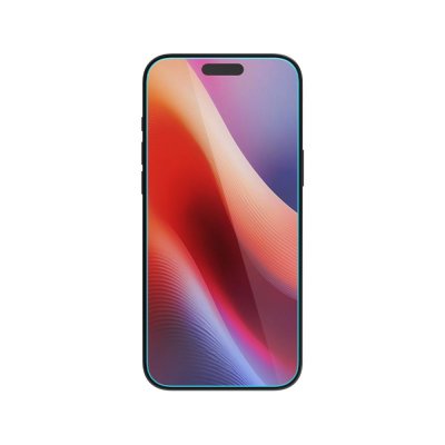 iPhone 16 Pro med applicerat sekretesskydd från Spigen