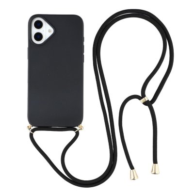 iPhone 17 skal svart med avtagbart halsband, stilren design för vardagsbruk