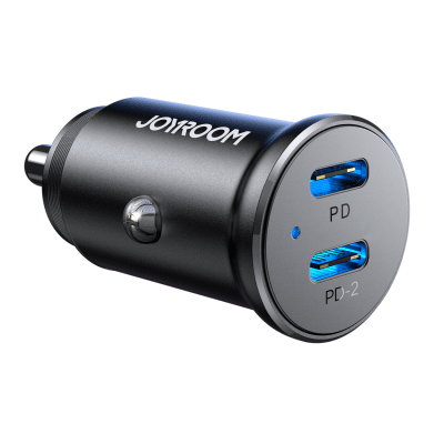 Köp Joyroom Mini Dual Port Billaddare USB-C PD 30W Svart online