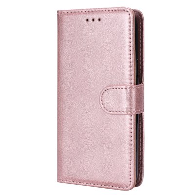 Framsidan av läderfodral i rosa för iPhone 17 – elegant stil