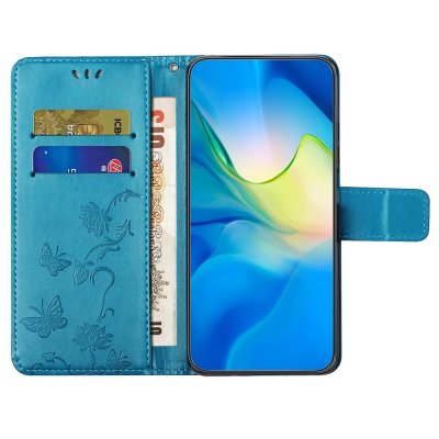 Insida av fjärilsfodral till Samsung Galaxy A36 – kortfack och mobilhållare