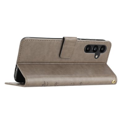 Köp Läderfodral Fjärilar Samsung Galaxy A54 Grå Online