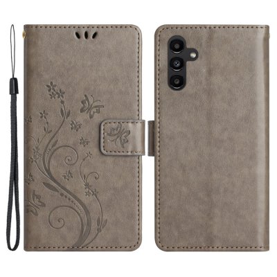 Köp Läderfodral Fjärilar Samsung Galaxy A54 Grå Online