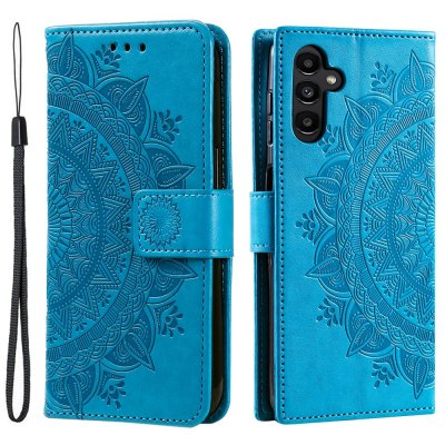 Öppet blått mandala-fodral med handledsrem till Samsung Galaxy A17