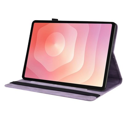 Stativfunktion på lila fjärilsfodral till Samsung Galaxy Tab S11