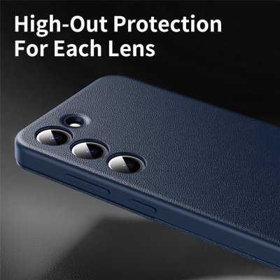 Skyddande blått Samsung Galaxy S23 fodral med Smart View-funktion