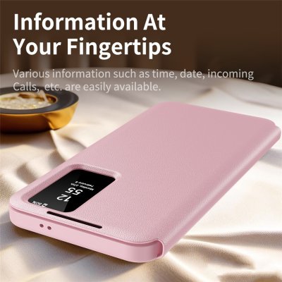 Samsung Galaxy S26 med Smart View-fodral i rosa – snabb åtkomst