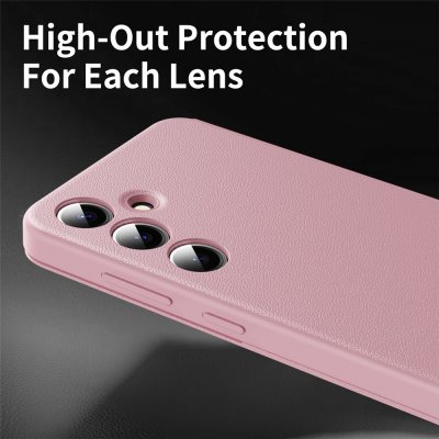 Kameraskydd på rosa Smart View-läderfodral till Galaxy S26