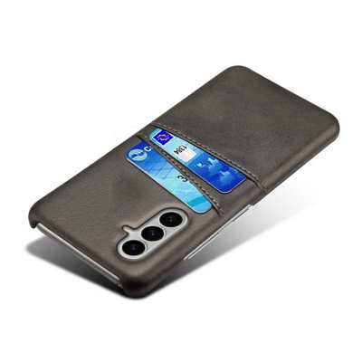 Samsung Galaxy S26 i svart skal med kortfack – liggande vy med insatt kort