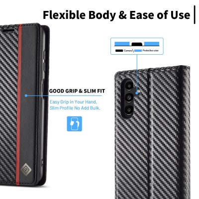 Köp LC.IMEEKE Plånboksfodral Samsung Galaxy A15 Kolfibertextur Online