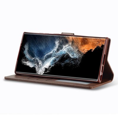 Köp LC.IMEEKE Plånboksfodral Samsung Galaxy S23 Ultra Brun Online