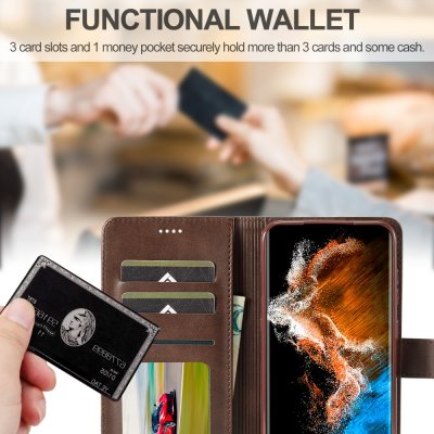Köp LC.IMEEKE Plånboksfodral Samsung Galaxy S24 Plus Brun Online