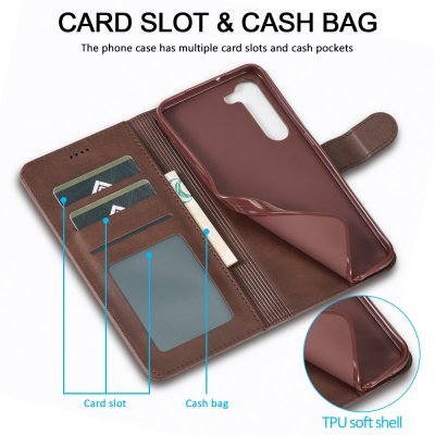Köp LC.IMEEKE Plånboksfodral Samsung Galaxy S24 Plus Brun Online