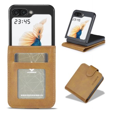 Köp LC.IMEEKE Plånboksfodral Samsung Galaxy Z Flip 5 Cognac Online