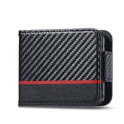 LC.IMEEKE Plånboksfodral Samsung Galaxy Z Flip 7 FE Kolfibertextur