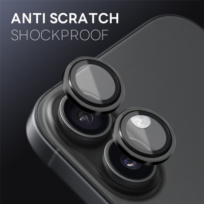 Reptåligt linsskydd från NORTHJO till iPhone 17 – svart glas och aluminium