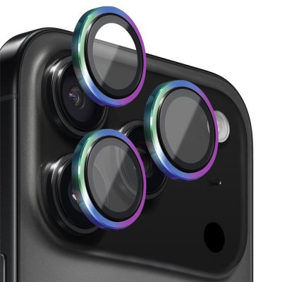 Multifärgat linsskydd i härdat glas och aluminium på iPhone 17 Pro