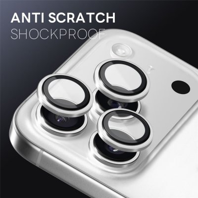 Reptåligt och elegant silver linsskydd för iPhone 17 Pro från NORTHJO