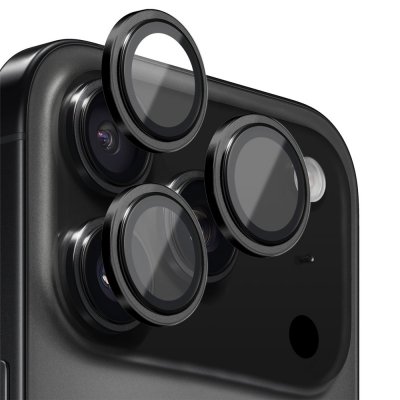 Svart linsskydd i aluminium och glas från NORTHJO på iPhone 17 Pro Max