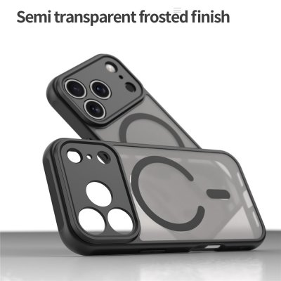 Tvådelat hybrid skal i frostad svart med magnetfunktion till iPhone 17 Pro