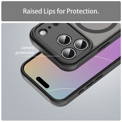 Slimmat skal med frostad baksida till iPhone 17 Pro svart med MagSafe
