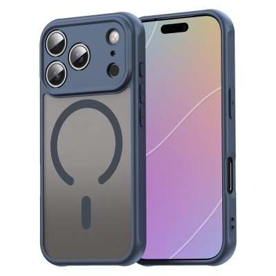 Magnetic Hybrid Skal iPhone 17 Pro i frostad blå design med MagSafe