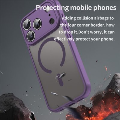Stöttåligt mobilskal i frostad lila färg för iPhone 17 Pro