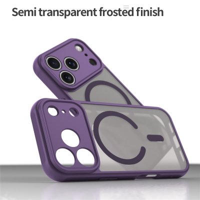 Magnetiskt hybridfodral med delvis genomskinlig design till iPhone 17 Pro