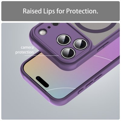 iPhone 17 Pro skal med stötdämpande hörn och MagSafe-stöd – Frosted Purple
