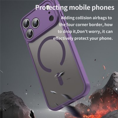 Lila stötsäkert mobilskal i tålig hybriddesign för iPhone 17 Pro Max