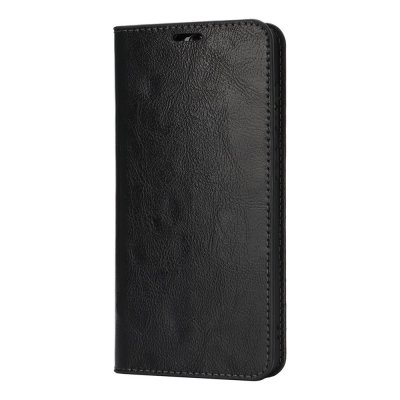 Slutet mobilfodral i äkta svart läder till Samsung Galaxy S26 Ultra