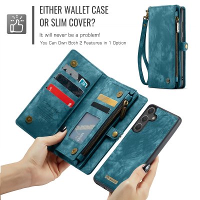 CaseMe Galaxy S26 mobilfodral blått med multi-slot plånbokslösning