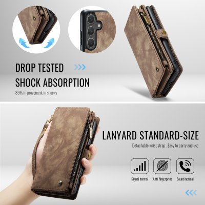 CaseMe 2 i 1 wallet fodral Galaxy S26 brun med extra fack för kontanter